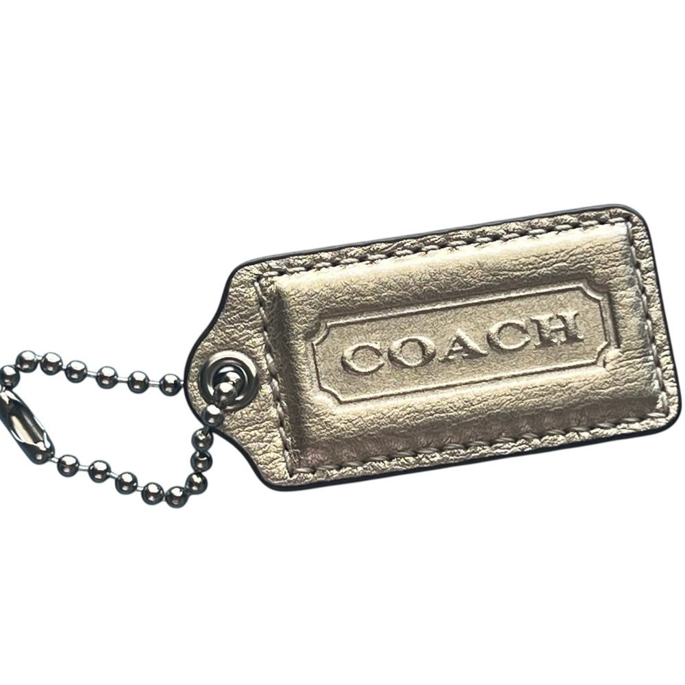 Coach Gold Metallic Large Leather HandBag Replacement Tag Accessory